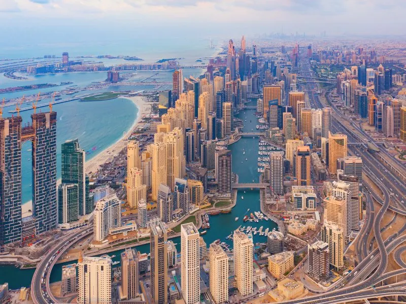 Panorama aereo Dubai Marina