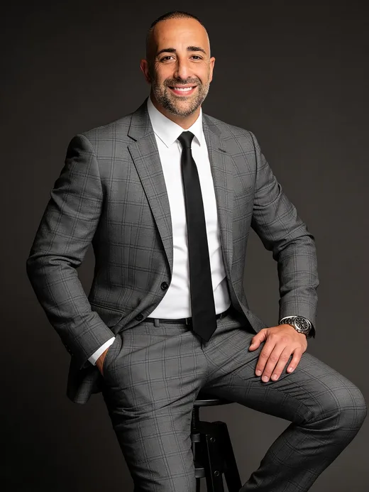 Riccardo Lucietti allo showroom immobiliare, esperto Golden Visa